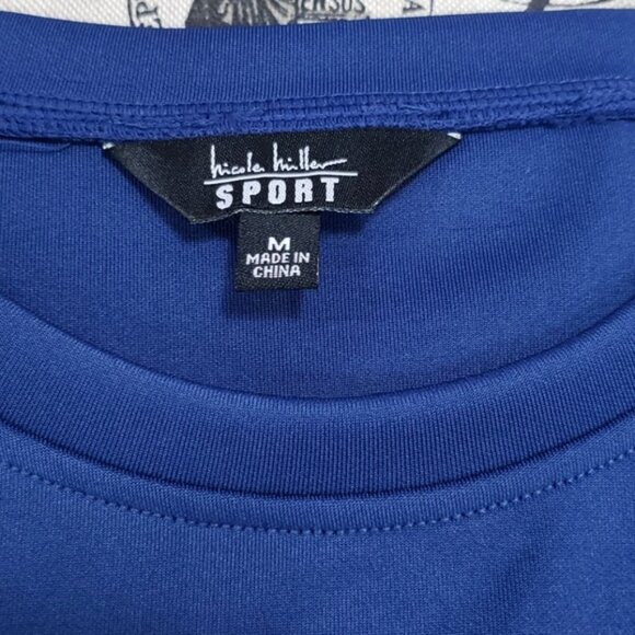 Nicole Miller Sport Scuba Striped Activewear Crewneck Sweatshirt - Picture 4 of 5